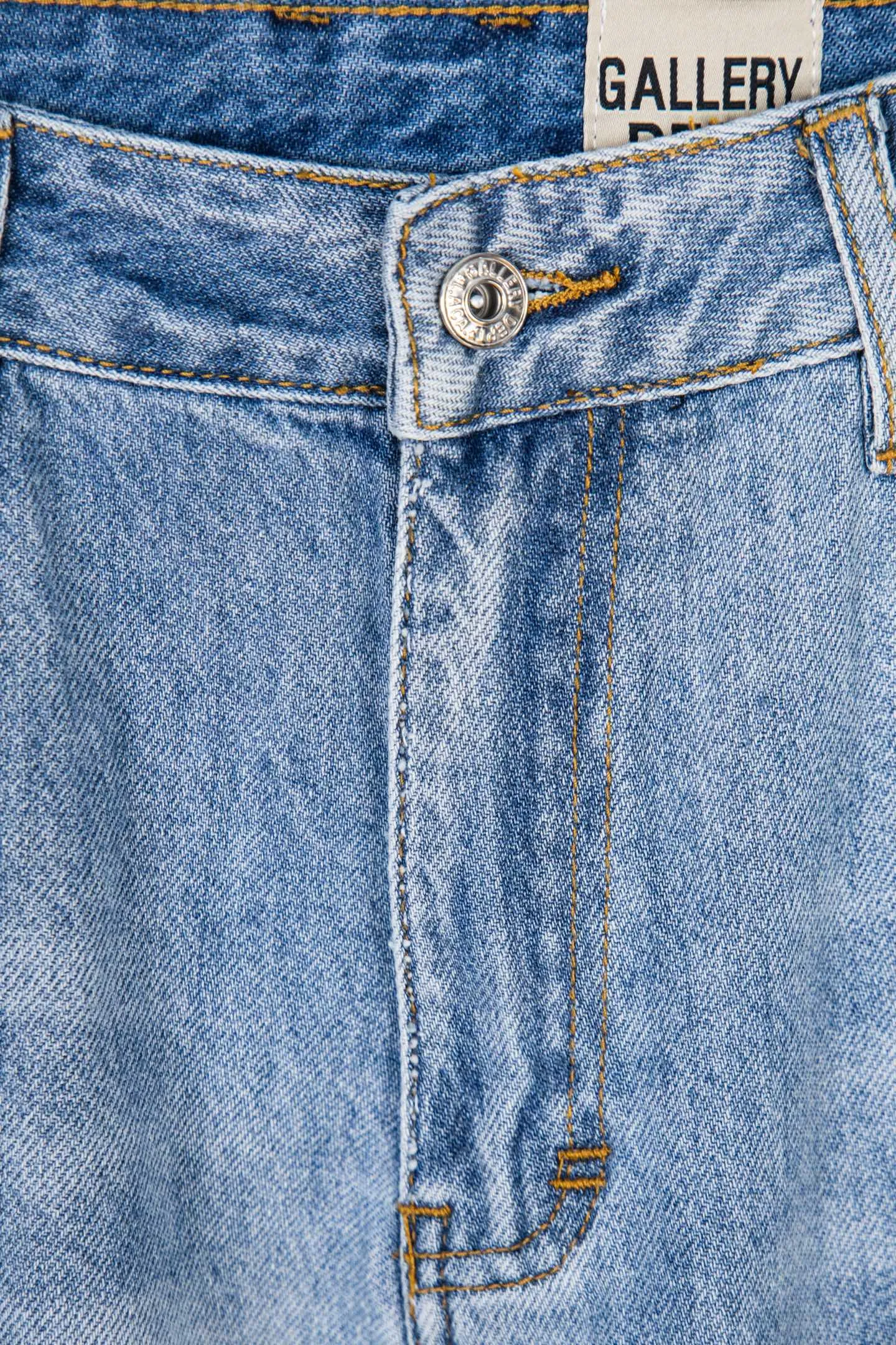 Style number: M396 P230 GALLERY DEPT. Classic embroidered splash-ink washed jeans Size number: 28 30 32 34 36